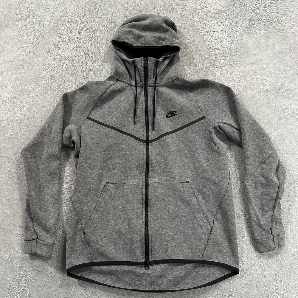 Nike Tech Fleece Jacket Men's Large Hoodie Full Zip Pockets Performance Gray
